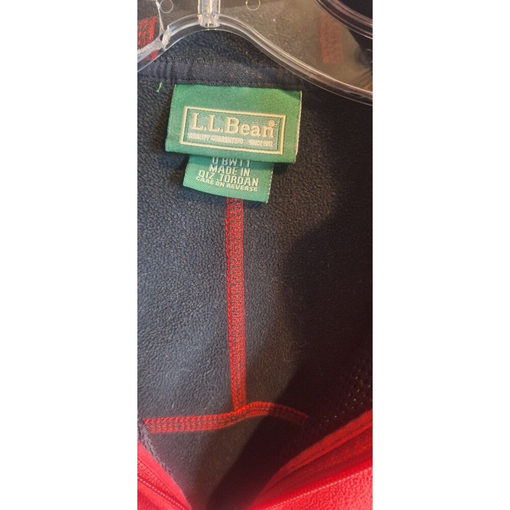 LL Bean Women S Jacket Soft Shell Red Black Trim Hooded Full Zip Outdoor Vintage - Picture 10 of 14